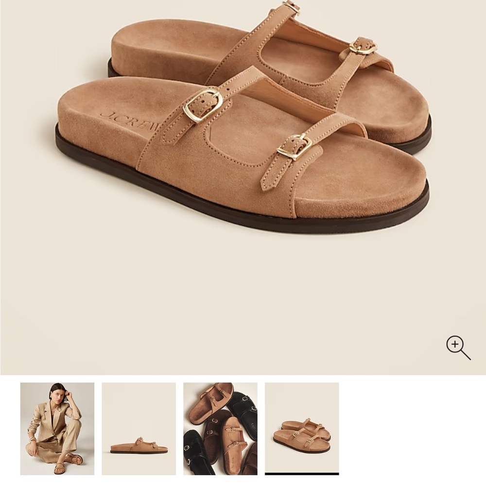 JCrew Colbie Buckle Sandals in Suede